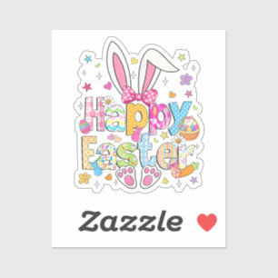 Happy Easter 2026 Cute Bunny Rabbit Sticker