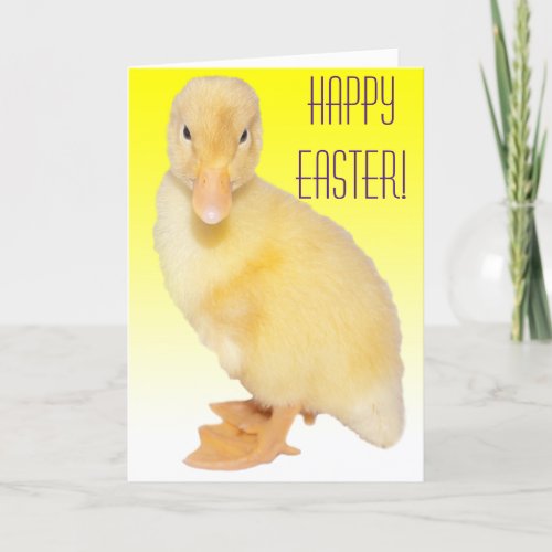 Happy Easter Adorable Yellow Duckling Photograph Holiday Card