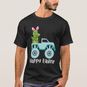 Happy Easter Alligators Riding Monster Truck Toddl T-Shirt