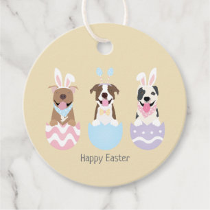 Happy Easter American Pit Bull Terrier Dogs Favor Tags