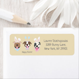Happy Easter American Pit Bull Terrier Dogs Label