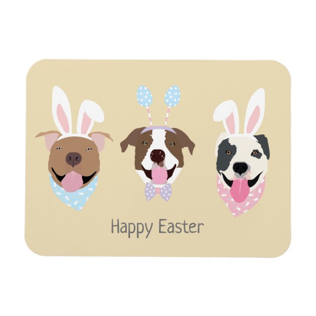 Happy Easter American Pit Bull Terrier Dogs Magnet (Horizontal)