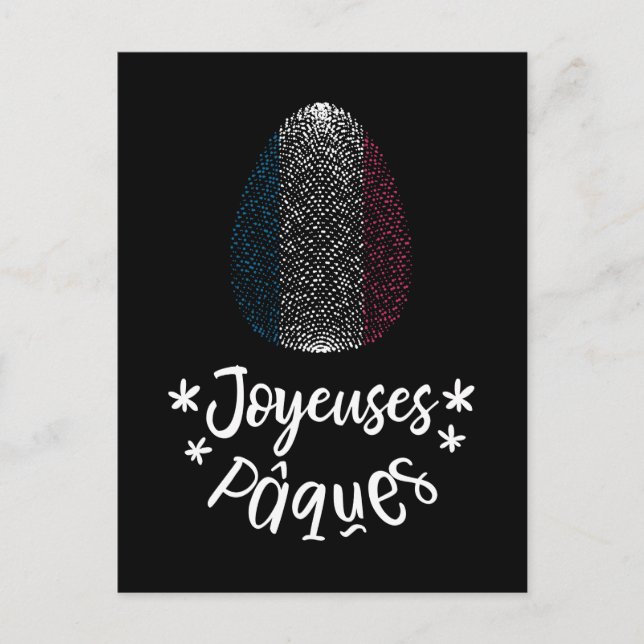 Happy Easter and Easter egg with French flag Holiday Postcard (Front)