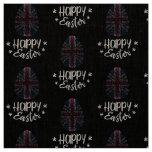 Happy Easter and Easter egg with UK flag Fabric