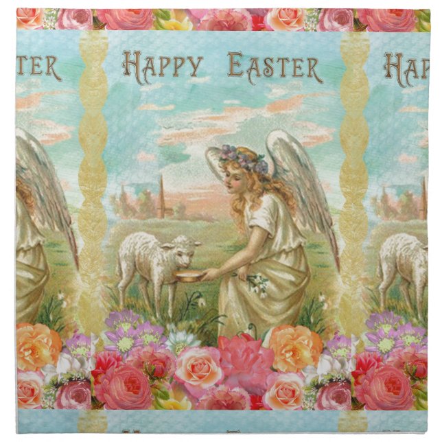 happy easter angel cloth napkin (Front)