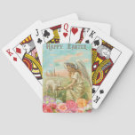 happy easter angel poker cards