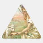 happy easter angel triangle sticker