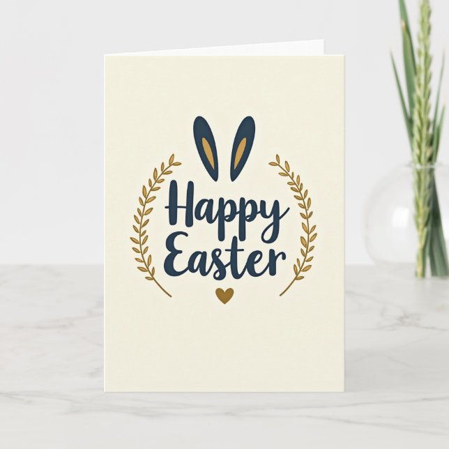 Happy Easter Animal Ears Card (Front)