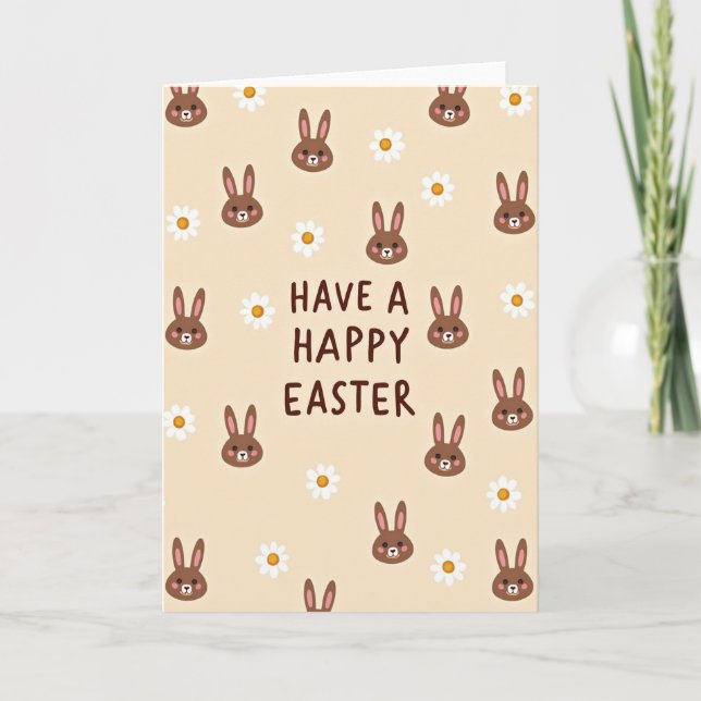 Happy Easter Animal Faces Card (Front)