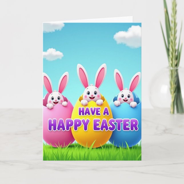 Happy Easter Animal Friends Card (Front)