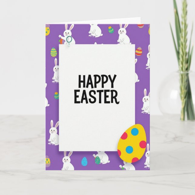 Happy Easter Animal Pattern Card (Front)