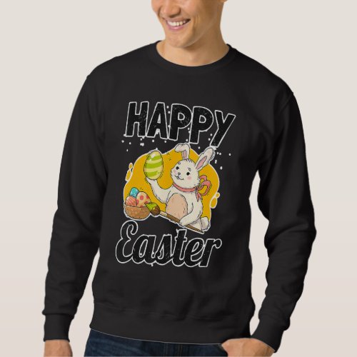 Happy Easter Animals Funny Bunny Eggs Graphic Desi Sweatshirt