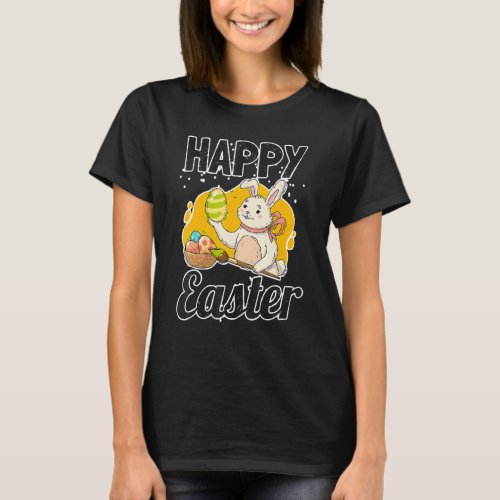 Happy Easter Animals Funny Bunny Eggs Graphic Desi T_Shirt