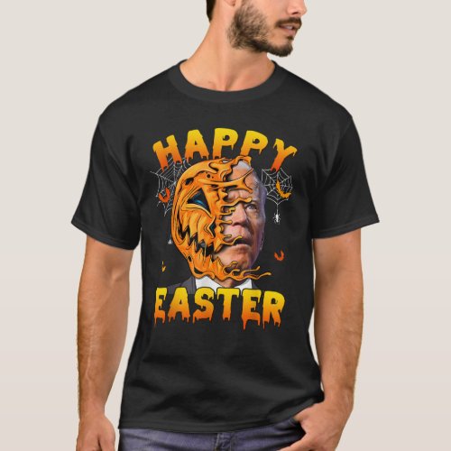 Happy Easter Anti Biden Pumpkin Funny Halloween T_Shirt