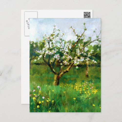 Happy Easter Apple Blossom Fine Art  Holiday Postcard