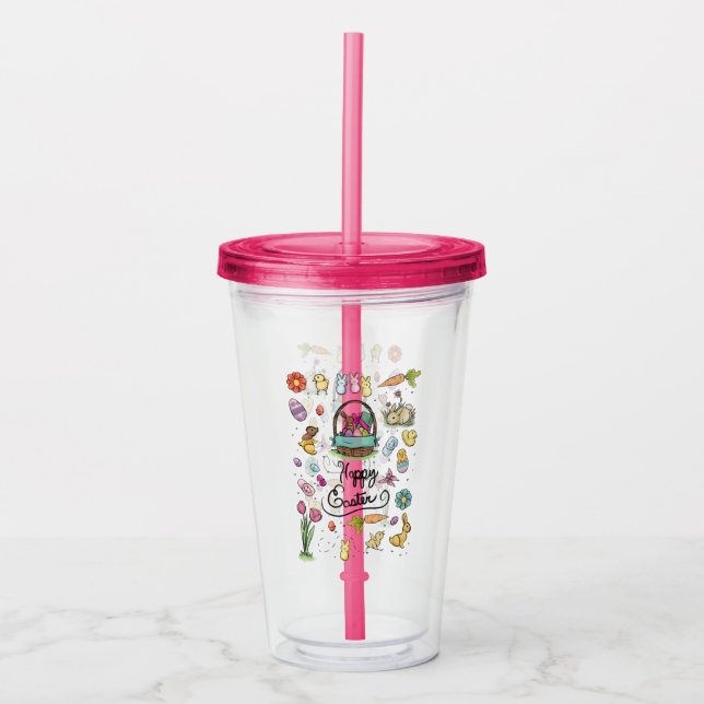 Happy Easter Art Acrylic Tumbler (Front)
