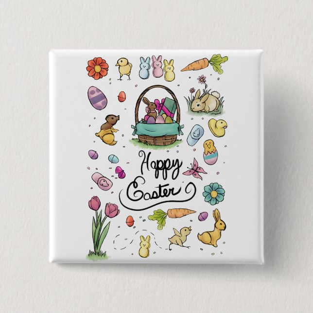 Happy Easter Art Button (Front)