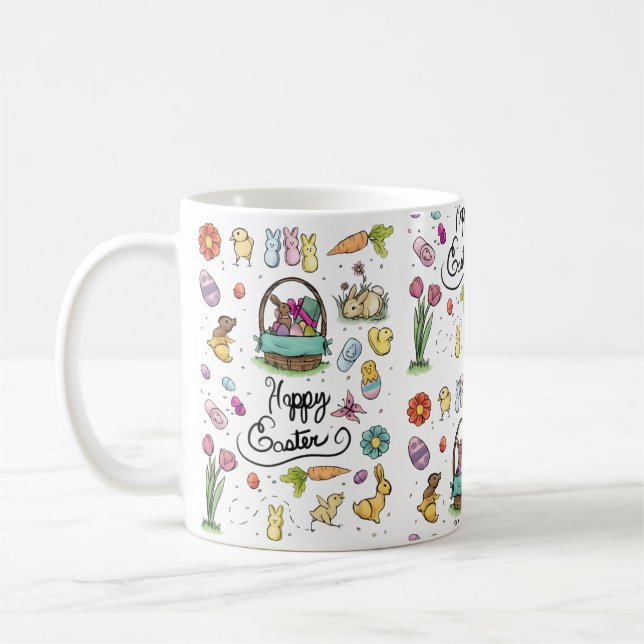 Happy Easter Art Coffee Mug (Left)