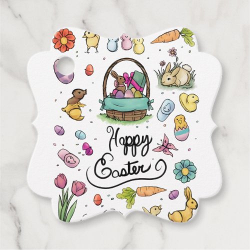 Happy Easter Art Favor Tags