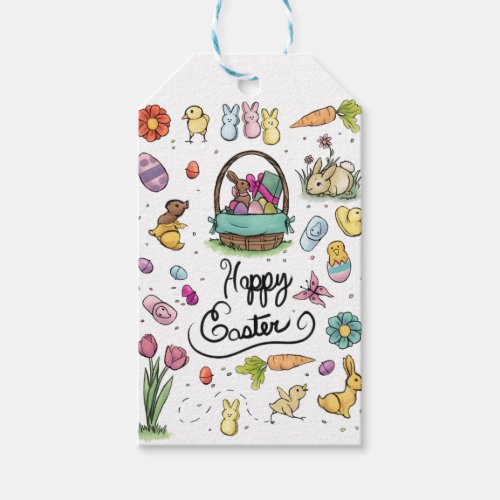 Happy Easter Art Gift Tags