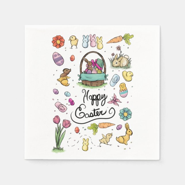 Happy Easter Art Napkins (Front)