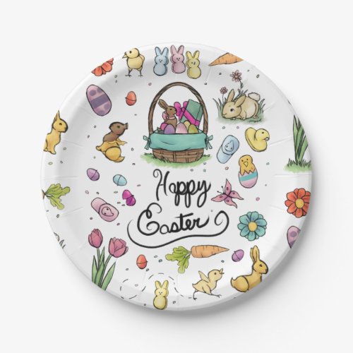 Happy Easter Art Paper Plates