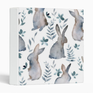 Happy Easter Art Print Bunnies 3 Ring Binder