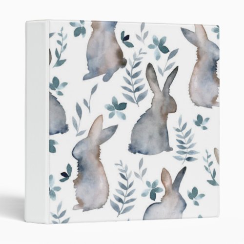 Happy Easter Art Print Bunnies  3 Ring Binder