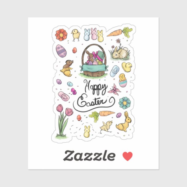 Happy Easter Art Sticker (Sheet)