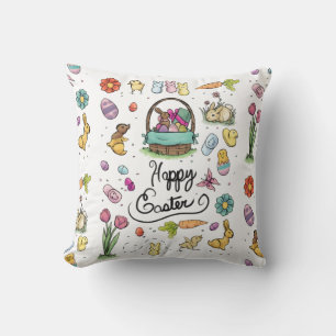 Happy Easter Art Throw Pillow