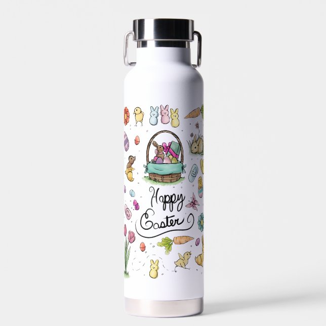 Happy Easter Art Water Bottle (Front)