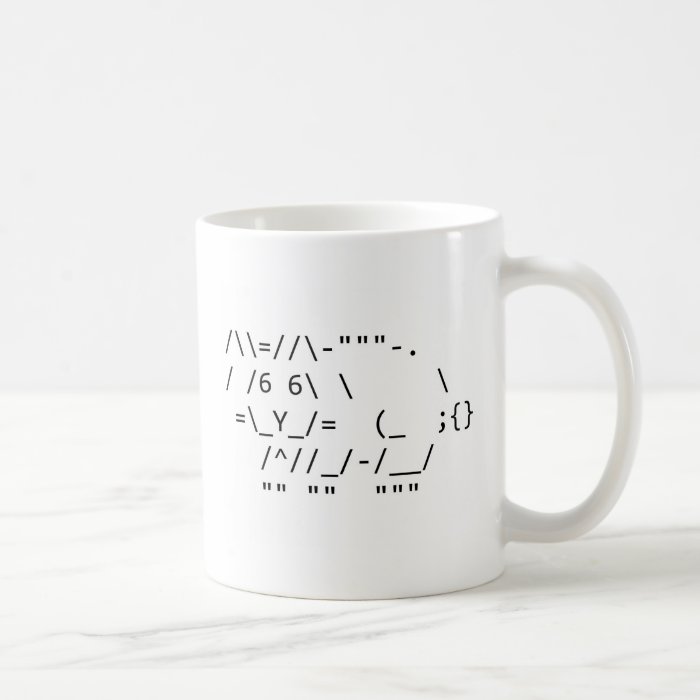 Happy Easter ASCII Bunny Art Coffee Mug