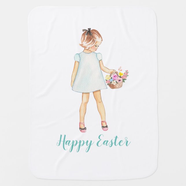 Happy Easter Baby Blanket for Easter (Front)