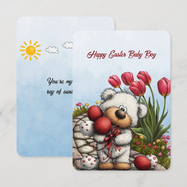 Happy Easter Baby Boy Note Card (Front/Back)