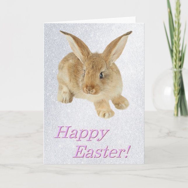 HAPPY EASTER BABY BUNNY GREETING CARD (Front)