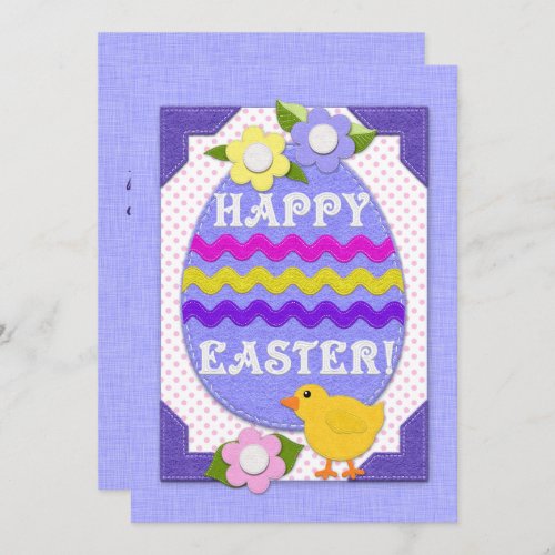 Happy Easter Baby Chick Faux Felt Texture