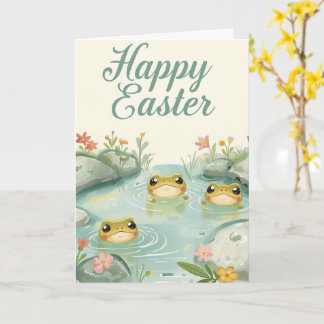 Happy easter  baby frogs card