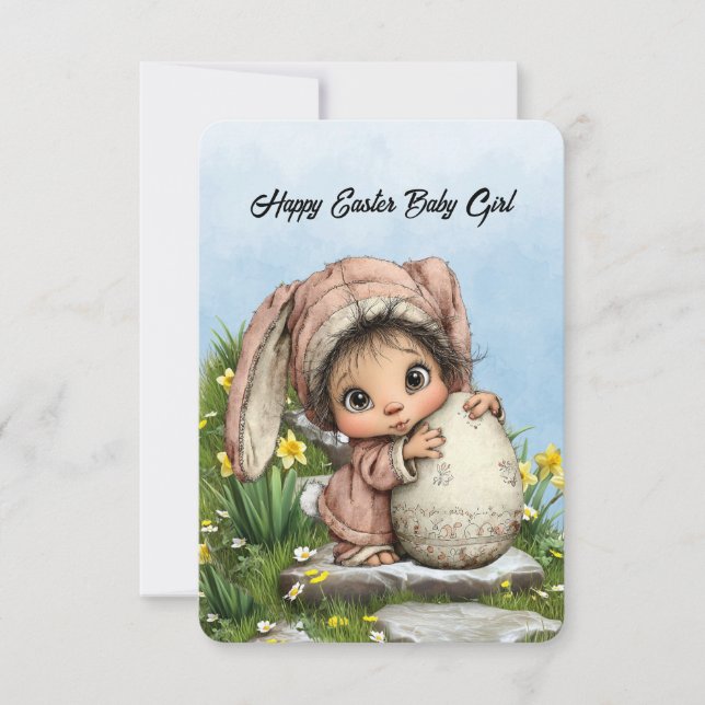Happy Easter Baby Girl Note Card (Front)