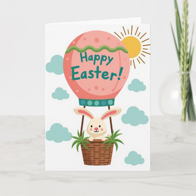 Happy Easter Balloon Ride Card (Front)