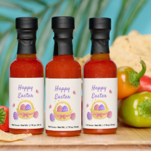 Happy Easter basket and butterflies Hot Sauces
