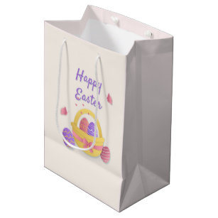 Happy Easter basket and butterflies Medium Gift Bag
