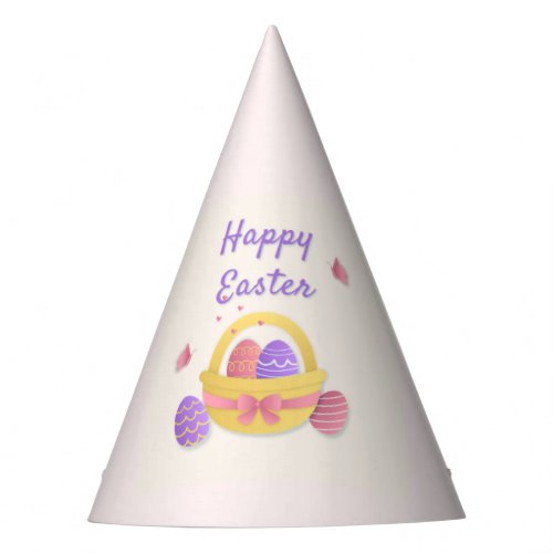 Happy Easter basket and butterflies Party Hat