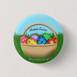Happy Easter Basket Button