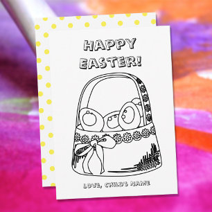 Happy Easter Basket Coloring Page