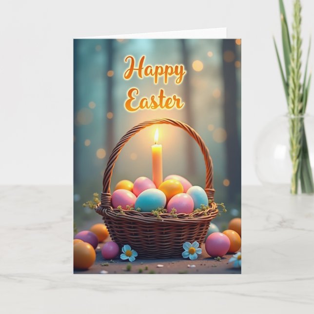 Happy Easter Basket Glow Card (Front)