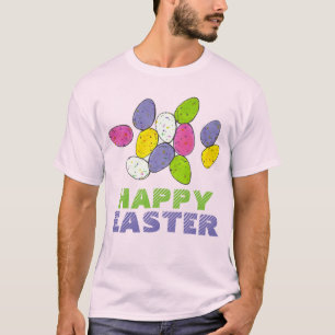 Happy Easter Basket Malted Milk Candy Eggs T-Shirt