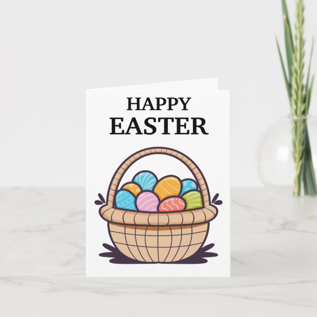 Happy Easter Basket Personalized  Card (Front)