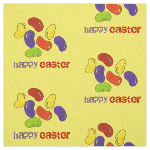 Happy Easter Basket Rainbow Jelly Beans Candy Fabric