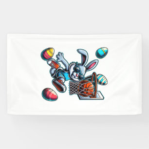 Happy Easter Basketball Boys Easter Bunny Funny Ea Banner