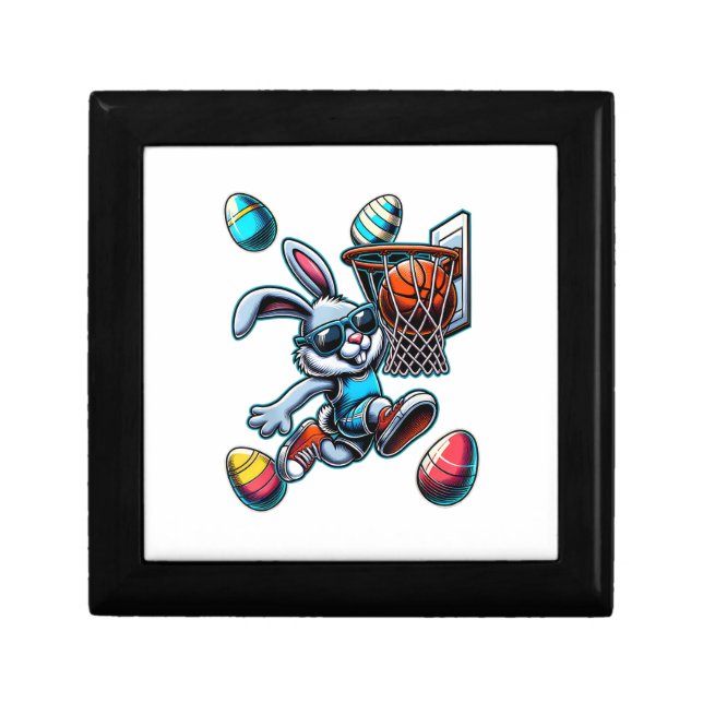 Happy Easter Basketball Boys Easter Bunny Funny Ea Gift Box (Front)